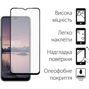 Стекло защитное Dengos Full Glue Nokia G21 black frame (TGFG-236)