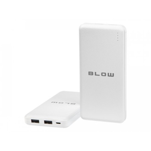 Батарея универсальная Blow 20000mAh, inp:Micro-USB(5V/2A), out:USB-A*2(5V/2,4A max), white (PB20C)