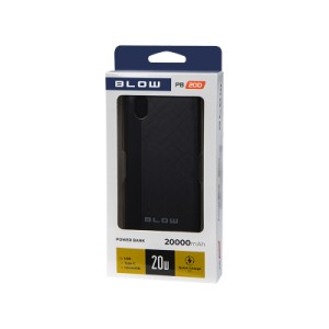 Батарея універсальна Blow 20000mAh, PD, QC/3.0, inp:Micro-USB/USB-C, out:USB-A*2/USB-C, black (PB20D)