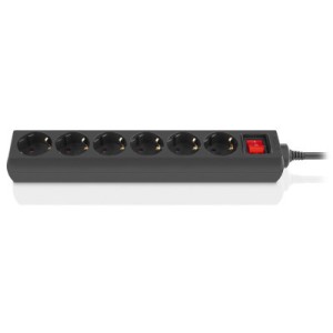 Сетевой фильтр питания REAL-EL RS-6 Protect M 1.8m, black (EL122300032)