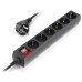 Сетевой фильтр питания REAL-EL RS-6 Protect M 1.8m, black (EL122300032)