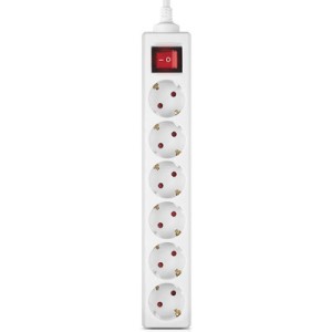 Сетевой фильтр питания REAL-EL RS-6 Protect M 1.8m, white (EL122300031)