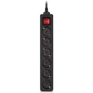 Сетевой фильтр питания REAL-EL RS-6 Protect M 3m, black (EL122300034)