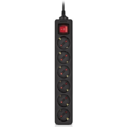 Сетевой фильтр питания REAL-EL RS-6 Protect M 3m, black (EL122300034)