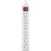 Сетевой фильтр питания REAL-EL RS-6 Protect M 3m, white (EL122300033)