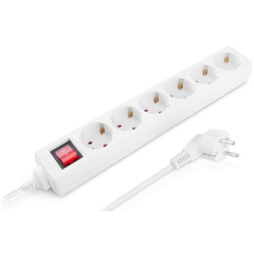 Сетевой фильтр питания REAL-EL RS-6 Protect M 3m, white (EL122300033)