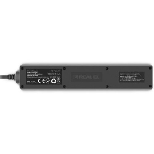 Сетевой фильтр питания REAL-EL RS-Protect M 5m, black (EL122300030)