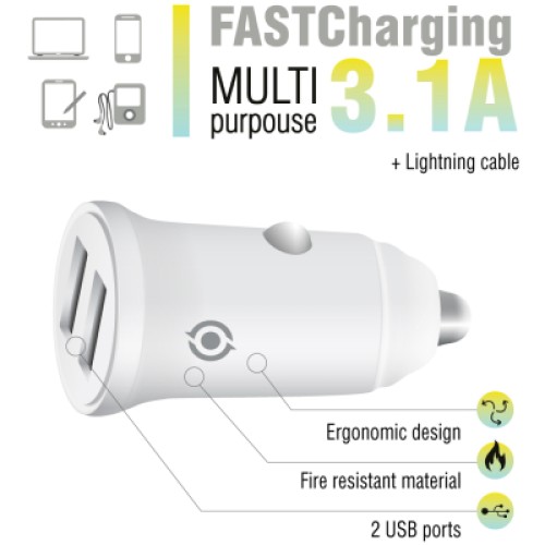 Зарядное устройство Piko CC-312 (2USB3,1A) + Lightning cable (1283126538810)