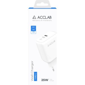 Зарядное устройство ACCLAB AL-TC125 1хType-C 5В/3A/25W QC/PD3.0 (1283126538841)