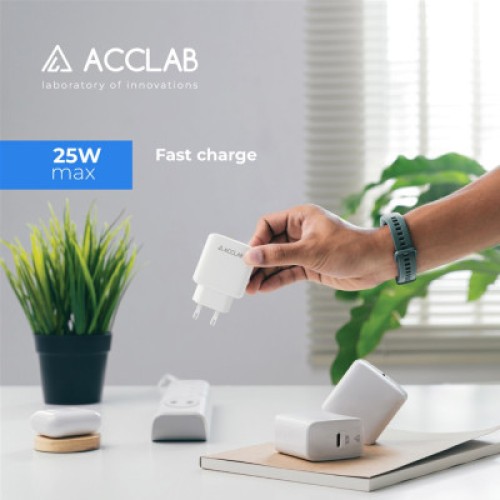 Зарядное устройство ACCLAB AL-TC125 1хType-C 5В/3A/25W QC/PD3.0 (1283126538841)