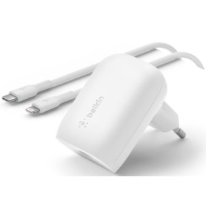Зарядное устройство Belkin Home Charger 30W PD PPS USB-С - Lightning 1m (WCA005VF1MWH-B5)