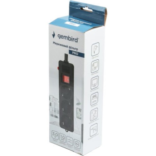 Сетевой фильтр питания Gembird SPG3-G-10B-PRO