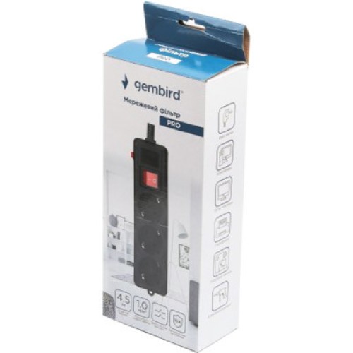 Сетевой фильтр питания Gembird SPG3-G-15B-PRO