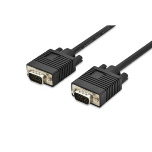 Кабель мультимедийный VGA 1.8 m, 2xferrite, black Digitus (AK-310103-018-S)