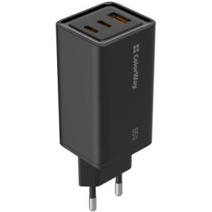 Зарядное устройство ColorWay GaN3 Pro Power Delivery (USB-A + 2 USB TYPE-C) (65W) (CW-CHS039PD-BK)