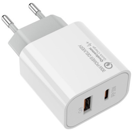 Зарядное устройство ColorWay PD Port PPS USB (Type-C PD + USB QC3.0) (30W) (CW-CHS037PD-WT)