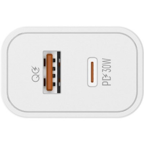 Зарядное устройство ColorWay PD Port PPS USB (Type-C PD + USB QC3.0) (30W) (CW-CHS037PD-WT)