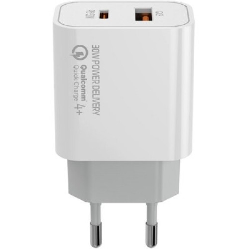 Зарядное устройство ColorWay PD Port PPS USB (Type-C PD + USB QC3.0) (30W) (CW-CHS037PD-WT)