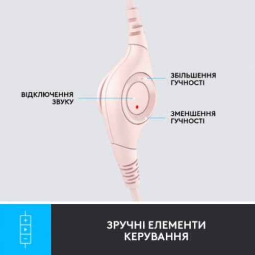 Наушники Logitech H390 USB Rose (981-001281)