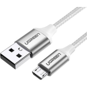Дата кабель USB 2.0 AM to Micro 5P 2.0m US290 3A 18W Nickel Plating White Ugreen (60153) Дата кабель USB 2.0 AM to Micro 5P 2.0m US290 3A 18W Nickel Plating White Ugreen (60153)