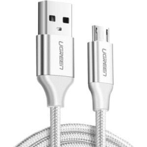 Дата кабель USB 2.0 AM to Micro 5P 2.0m US290 3A 18W Nickel Plating White Ugreen (60153) Дата кабель USB 2.0 AM to Micro 5P 2.0m US290 3A 18W Nickel Plating White Ugreen (60153)