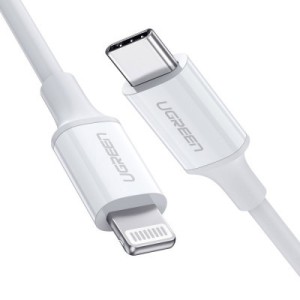 Дата кабель USB-C to Lightning 2.0m US1713A Nickel Plating ABS Shell White UGREEN (60749)