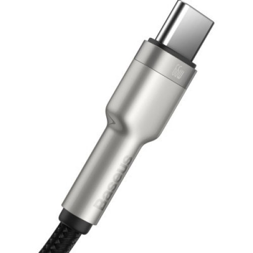 Дата кабель USB 3.1 AM to Type-C 0.25m CAKF 6.0A 66W Cafule Series Metal Data Cable Black Baseus (CAKF000001)