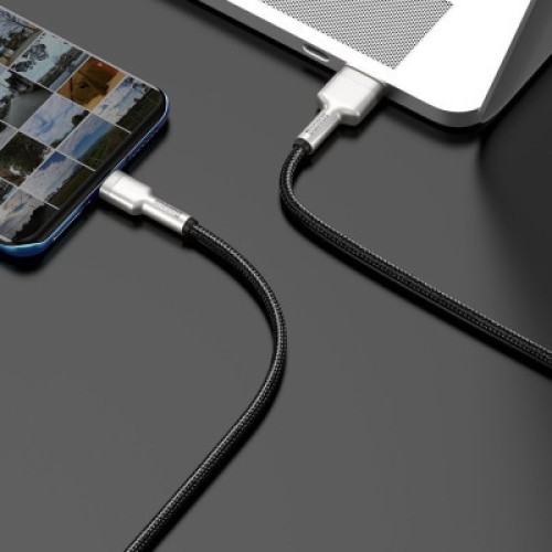 Дата кабель USB 3.1 AM to Type-C 0.25m CAKF 6.0A 66W Cafule Series Metal Data Cable Black Baseus (CAKF000001)