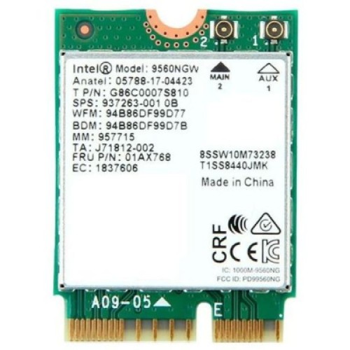 Сетевая карта INTEL Wireless-AC 9560 802.11ac, PCIe, USB, M.2 1216 (9560.D2W)