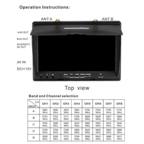Монітор FPV Foxeer LCD5802D DVR 5.8GHz 40CH (MR1705/HP039-0014)