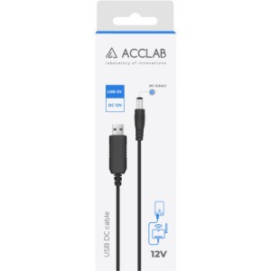 Кабель питания USB to DC 5.5х2.1mm 12V 1A ACCLAB (1283126565120)