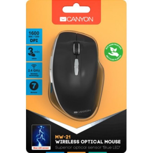 Мышка Canyon MW-21 Wireless Blue LED Black (CNS-CMSW21B) Мышка Canyon MW-21 Wireless Blue LED Black (CNS-CMSW21B)