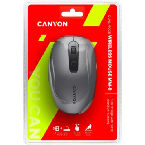 Мышка Canyon MW-9 Silent Wireless Gray (CNS-CMSW09DG)