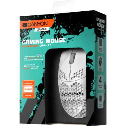 Мышка Canyon Puncher GM-11 USB White (CND-SGM11W)