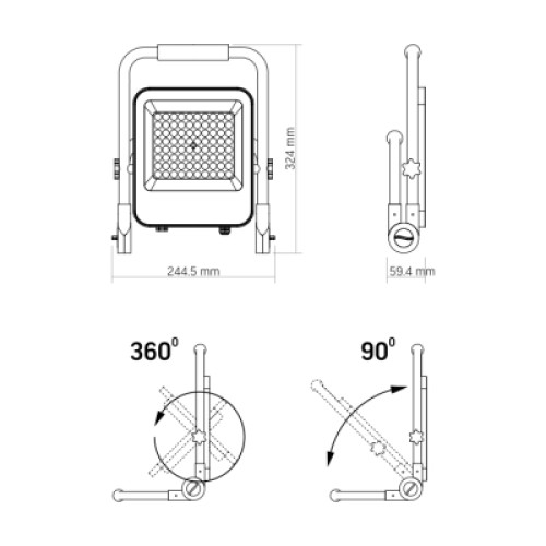 Прожектор Videx LED акумуляторний PREMIUM VIDEX F2A 50W 5000K (VL-F2A-505)