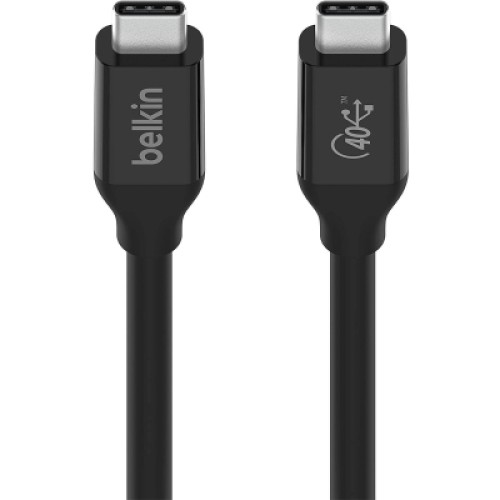 Дата кабель USB-C to USB-C 0.8m USB4 40Gbps 100W Black Belkin (INZ001BT0.8MBK)