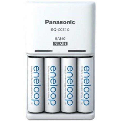 Зарядное устройство для аккумуляторов Panasonic Basic Charger + Eneloop 4AA 2000 mAh New (K-KJ51MCD40E)