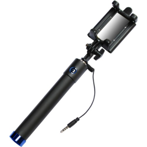 Монопод для селфи Grand-X Mirror 360 + зеркало U-крепление Blue (MI3UBE)