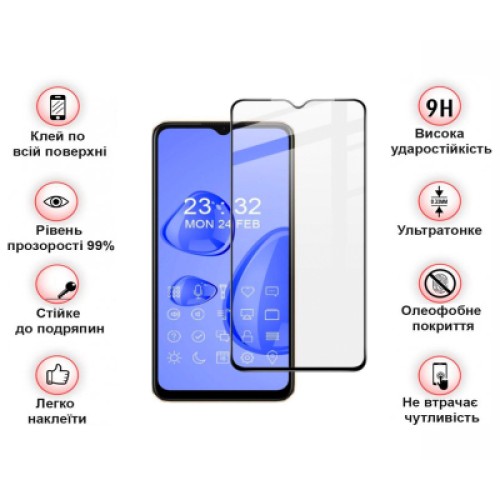 Стекло защитное BeCover Oppo A57s Black (708550)