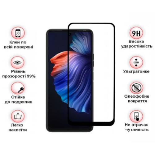 Стекло защитное BeCover Tecno POVA 3 (LF7n) Black (708163)