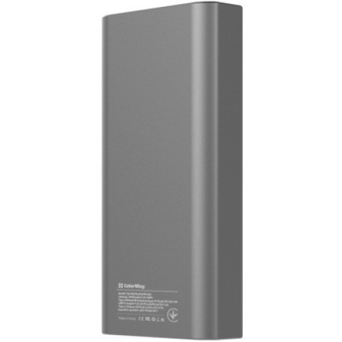 Батарея универсальная ColorWay 20 000 mAh PD/20W, QC/3.0, USB-C/Micro-USB/Lightning/USB-A max.22.5W Gray (CW-PB200LPH3GR-PDD)
