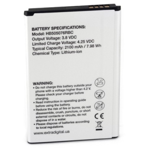 Аккумуляторная батарея Extradigital Huawei HB505076RBC 2100 mAh (BMH6435)