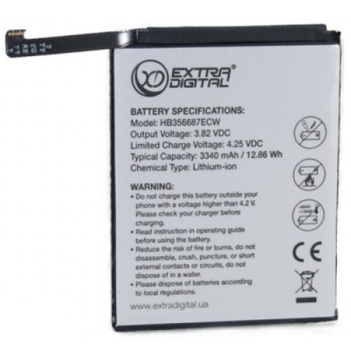 Аккумуляторная батарея Extradigital Huawei P Smart Plus HB356687ECW 3340 mAh (BMH6496)