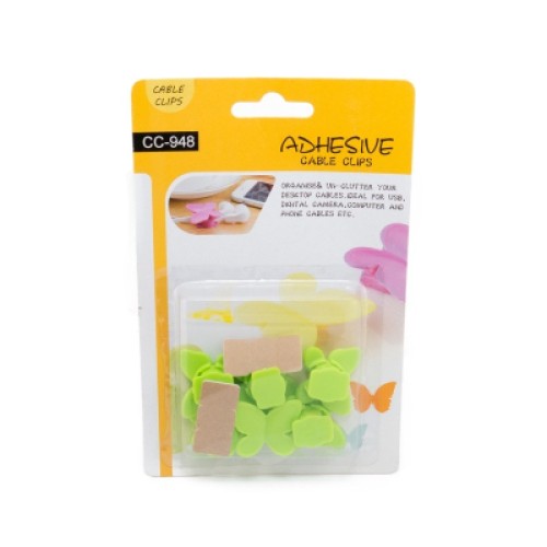 Держатель для кабеля Extradigital CC-948 Cable Clips butterfly, Green (KBC1713)