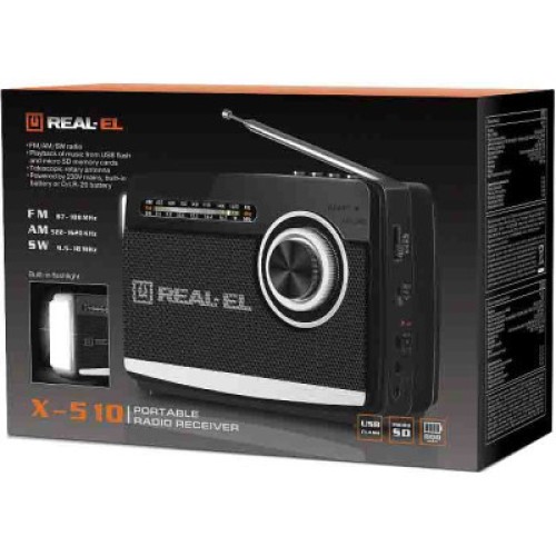 Портативный радиоприемник REAL-EL X-510 Black