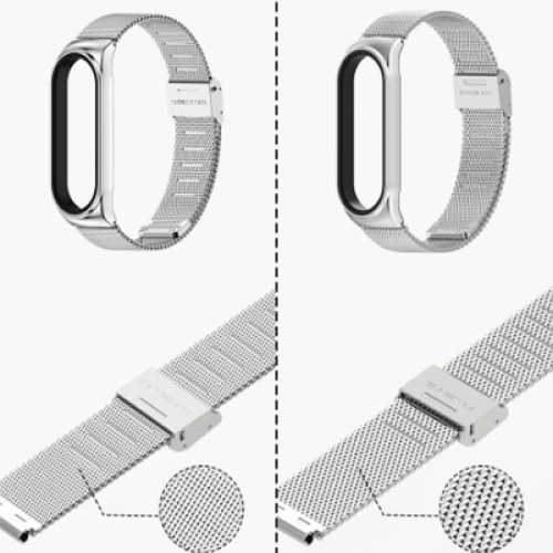 Ремешок для фитнес браслета BeCover Metal для Xiaomi Mi Smart Band 7 Silver (707494)