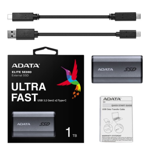 Накопитель SSD USB 3.2 1TB ADATA (AELI-SE880-1TCGY)