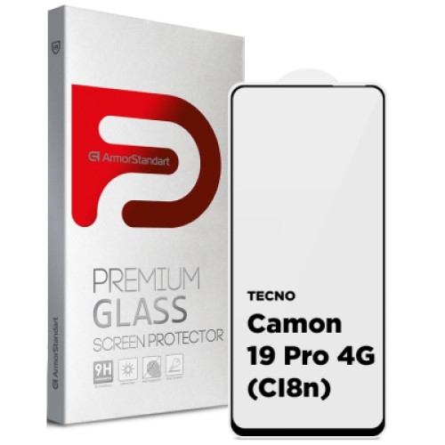 Стекло защитное Armorstandart Full Glue TECNO Camon 19 Pro 4G (CI8n) Black (ARM63697)