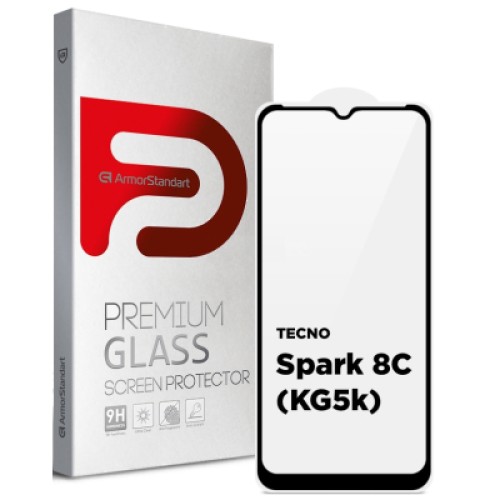 Стекло защитное Armorstandart Full Glue TECNO Spark 8C (KG5k) Black (ARM64523)