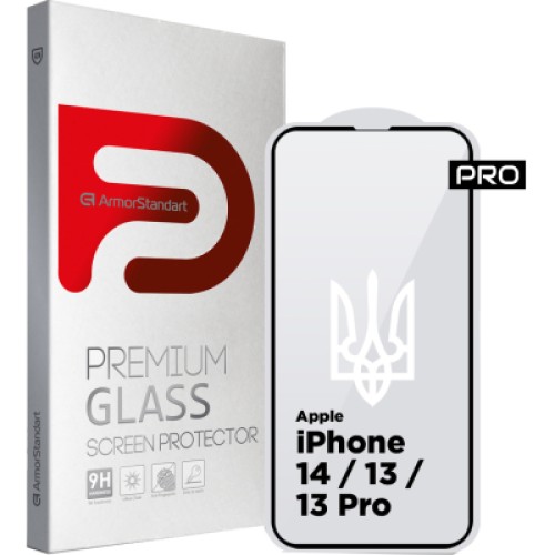 Стекло защитное Armorstandart Pro 3D LE Apple iPhone 14 / 13 / 13 Pro Black (ARM65654)